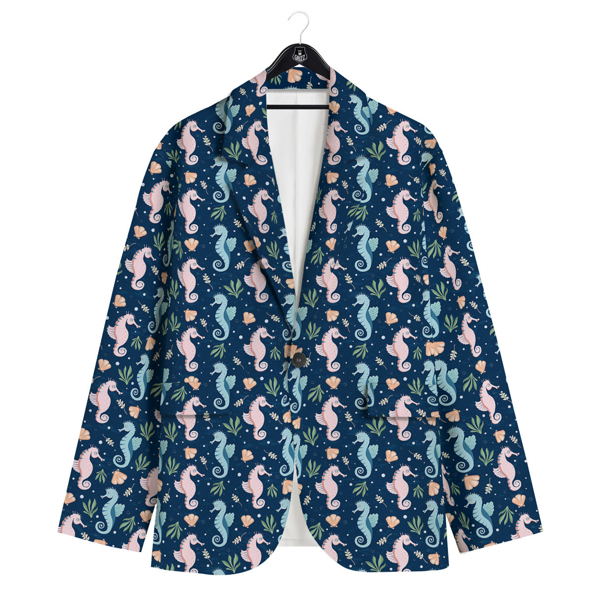 Seahorse Colorful Print Pattern Men's Sport Coat-grizzshop
