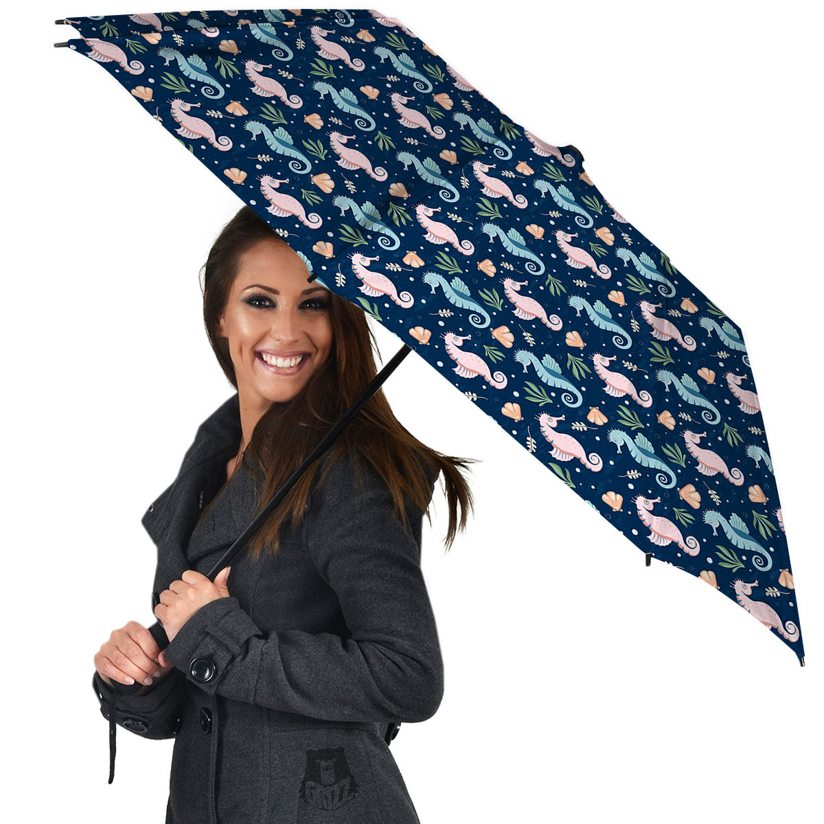 Seahorse Colorful Print Pattern Umbrella-grizzshop