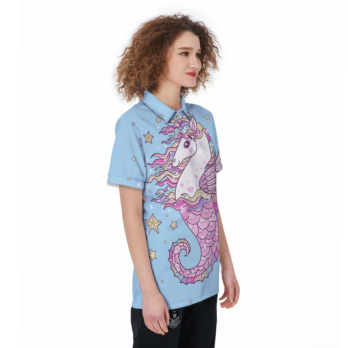 Seahorse Colorful Print Women's Golf Shirts-grizzshop