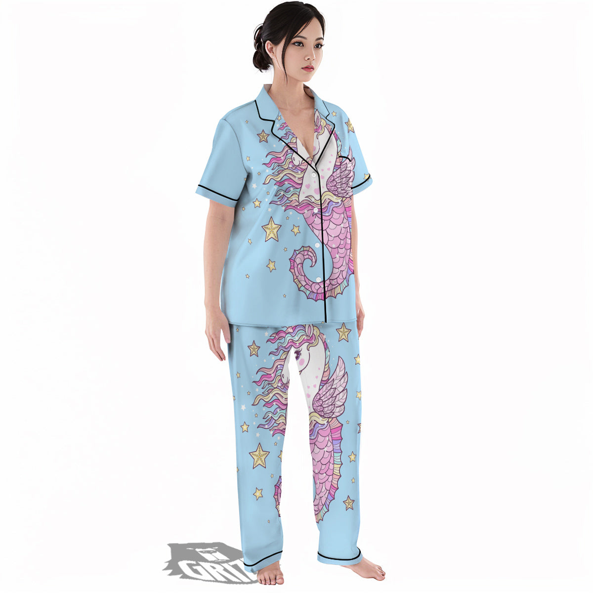Seahorse Colorful Print Women's Pajamas Set-grizzshop