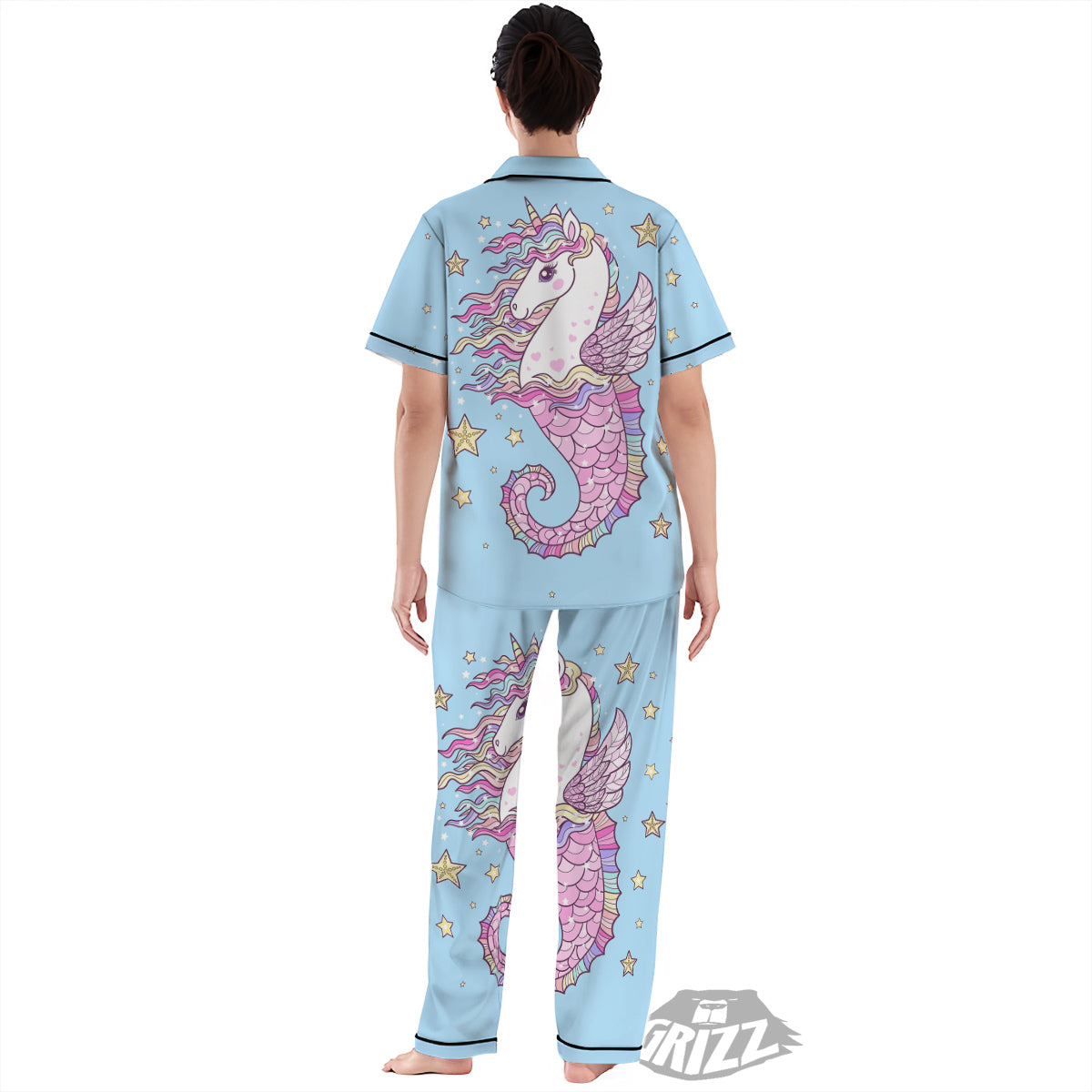 Seahorse Colorful Print Women's Pajamas Set-grizzshop