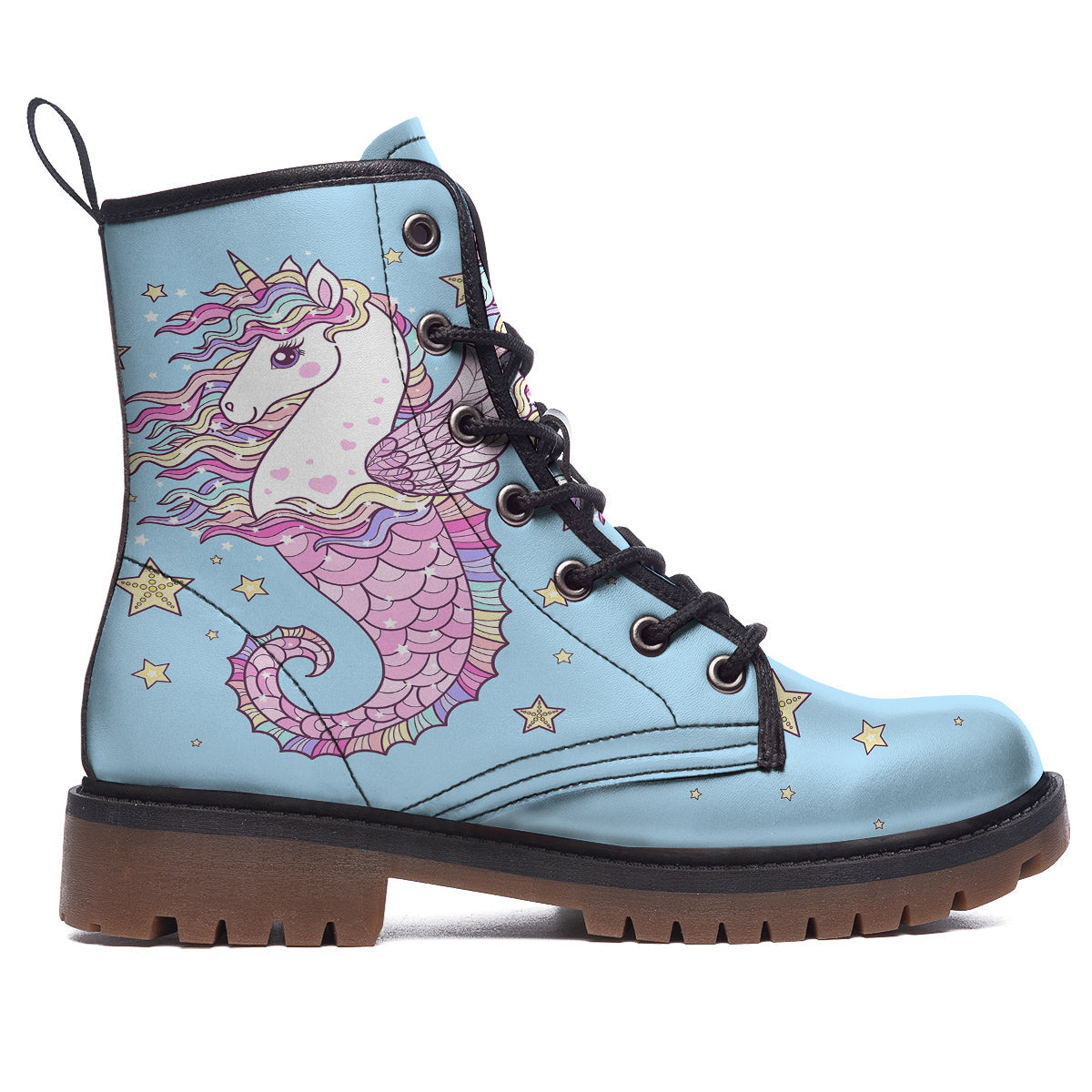 Seahorse Colorful Print Work Boots-grizzshop