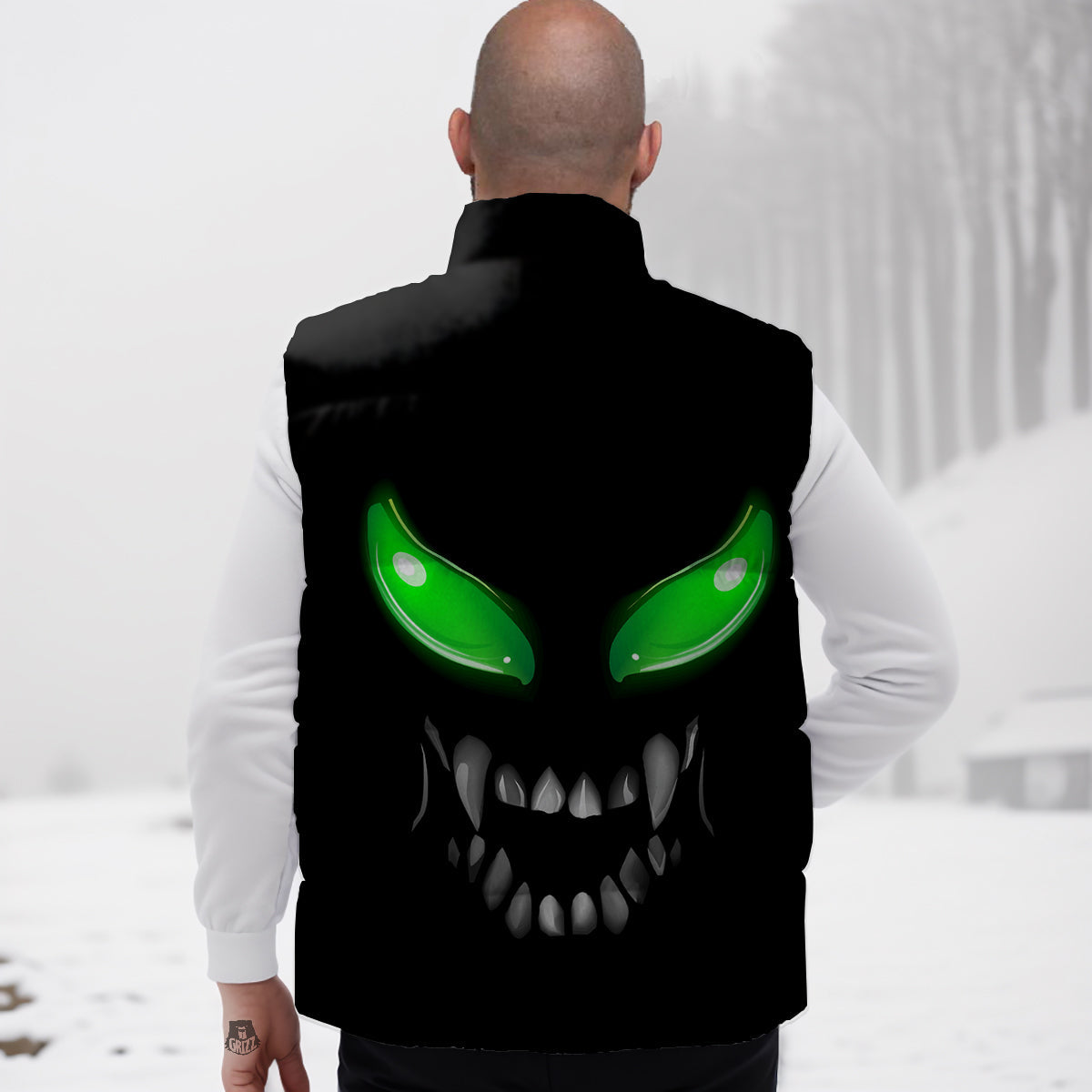 Seahorse Print Pattern Down Vest-grizzshop