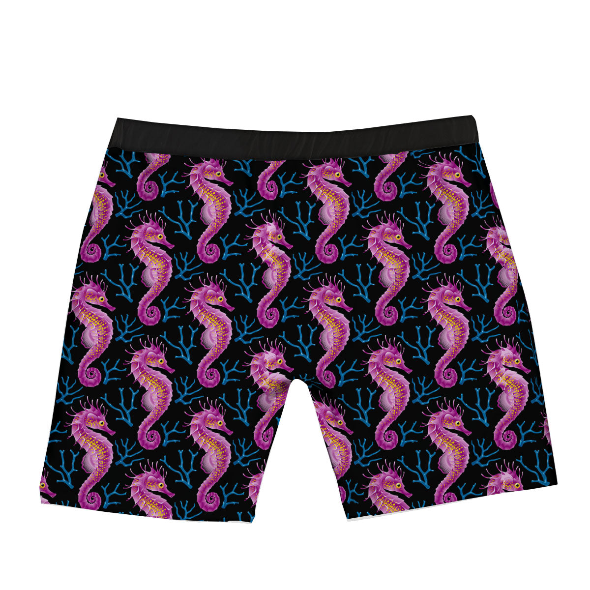 Seahorse Purple Print Pattern Boxer Briefs-grizzshop