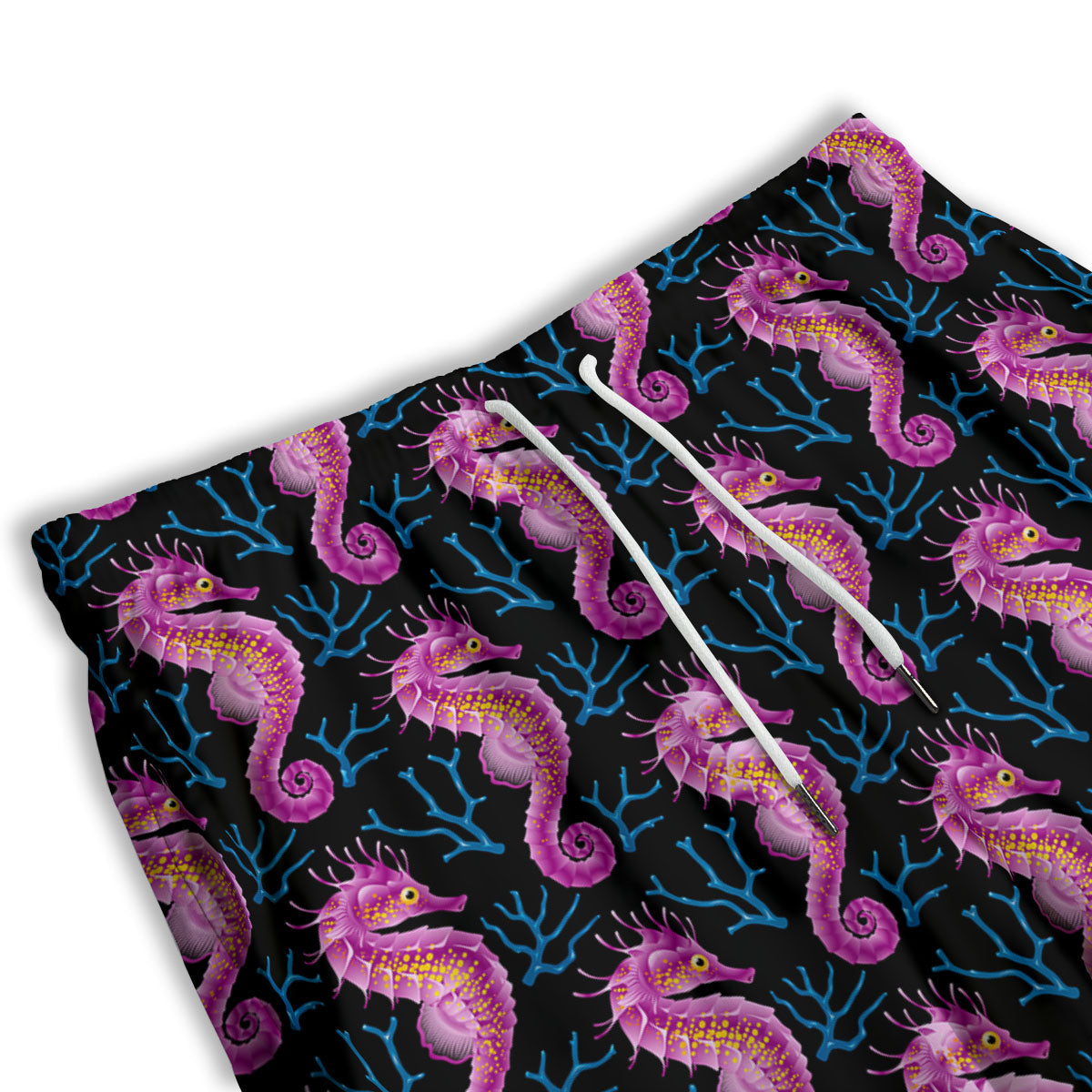 Seahorse Purple Print Pattern Men's Athletic Shorts