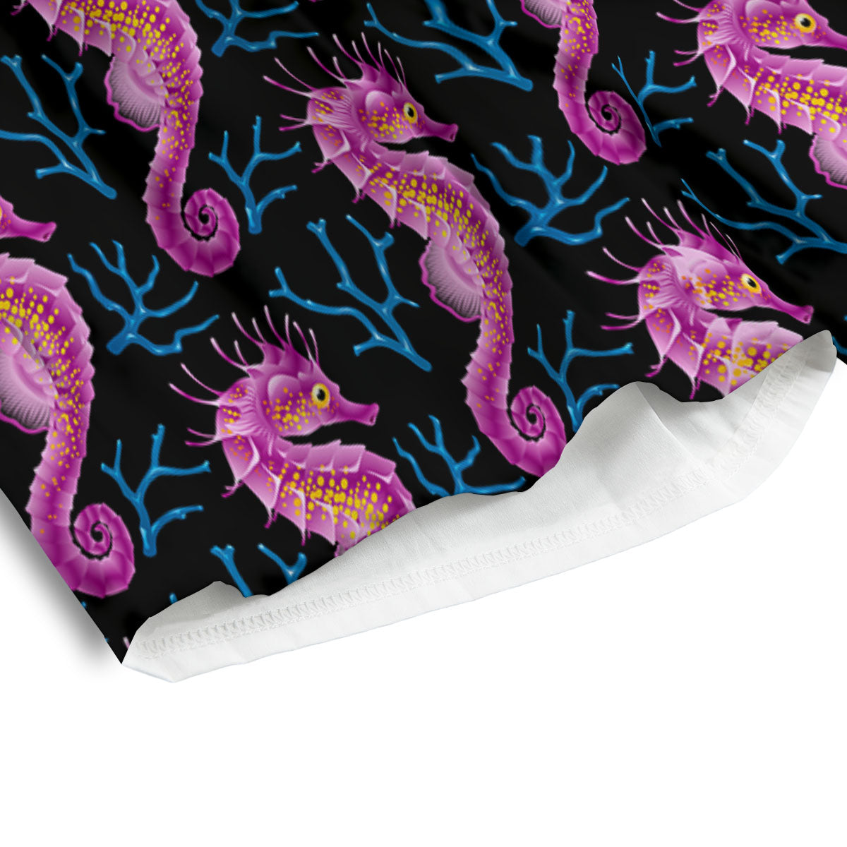 Seahorse Purple Print Pattern Men's Athletic Shorts