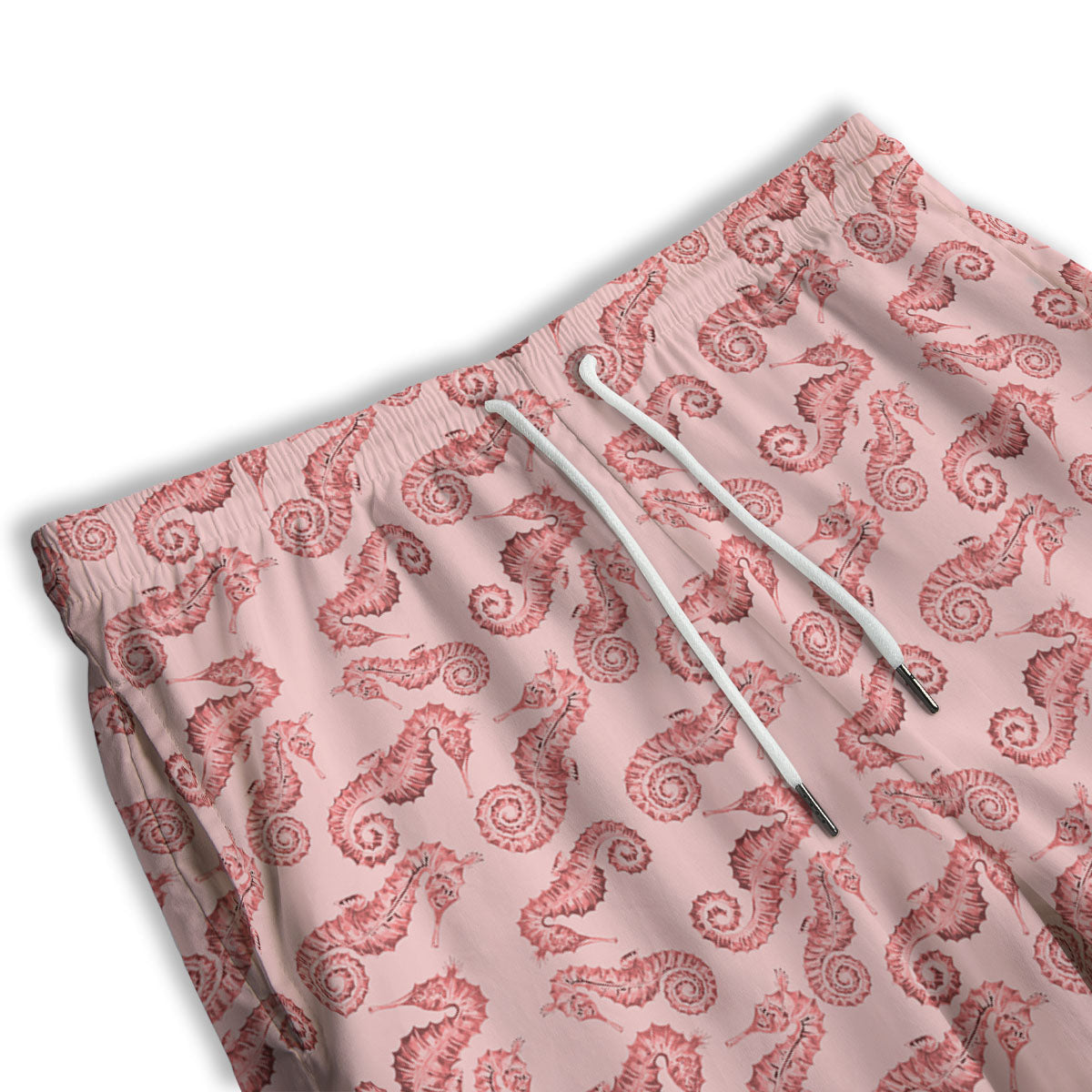 Seahorse Watercolor Print Pattern Men's Athletic Shorts