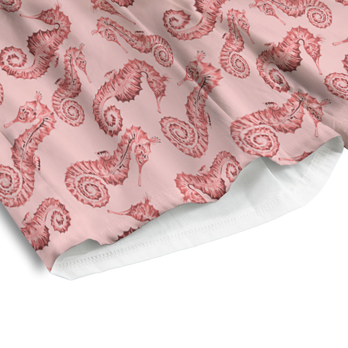 Seahorse Watercolor Print Pattern Men's Athletic Shorts
