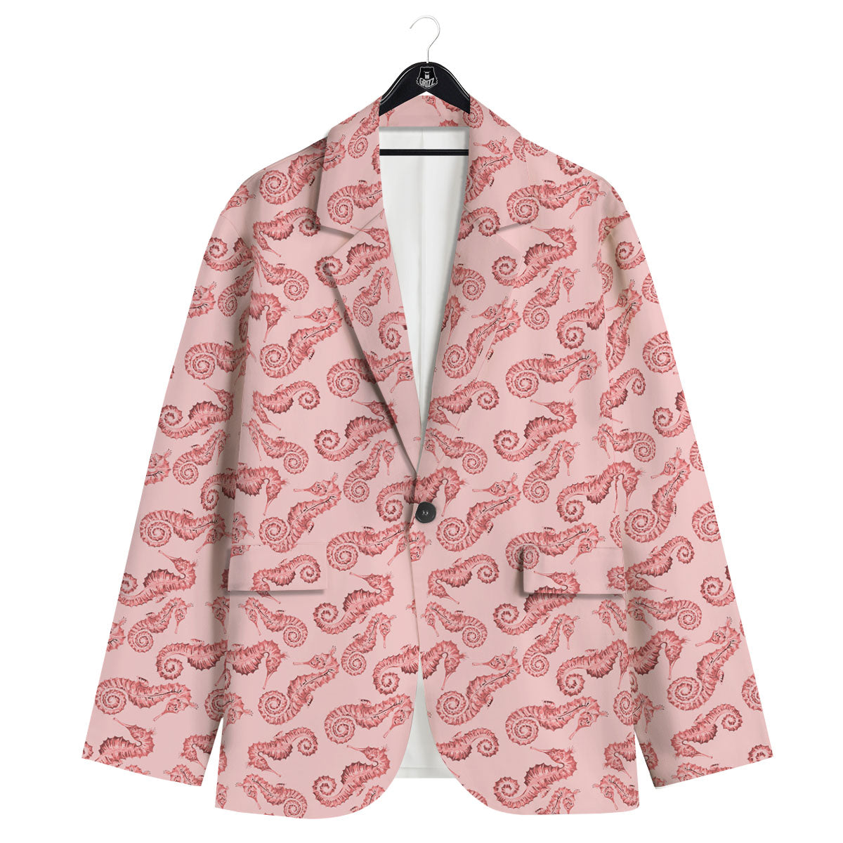 Seahorse Watercolor Print Pattern Men's Sport Coat-grizzshop