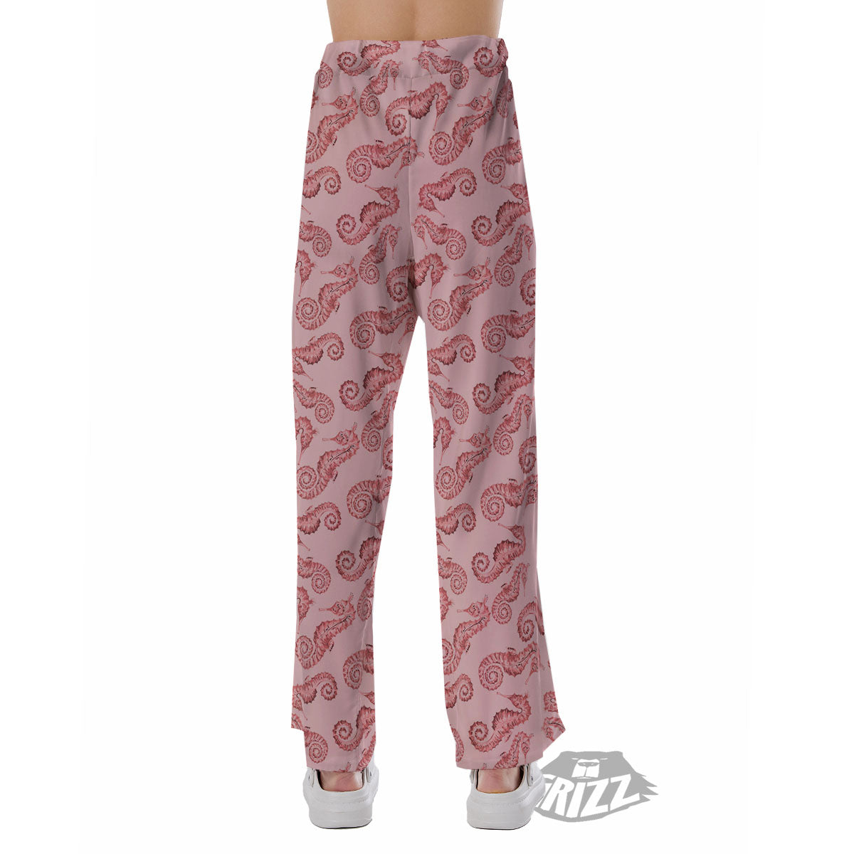 Seahorse Watercolor Print Pattern Pajama Pants-grizzshop
