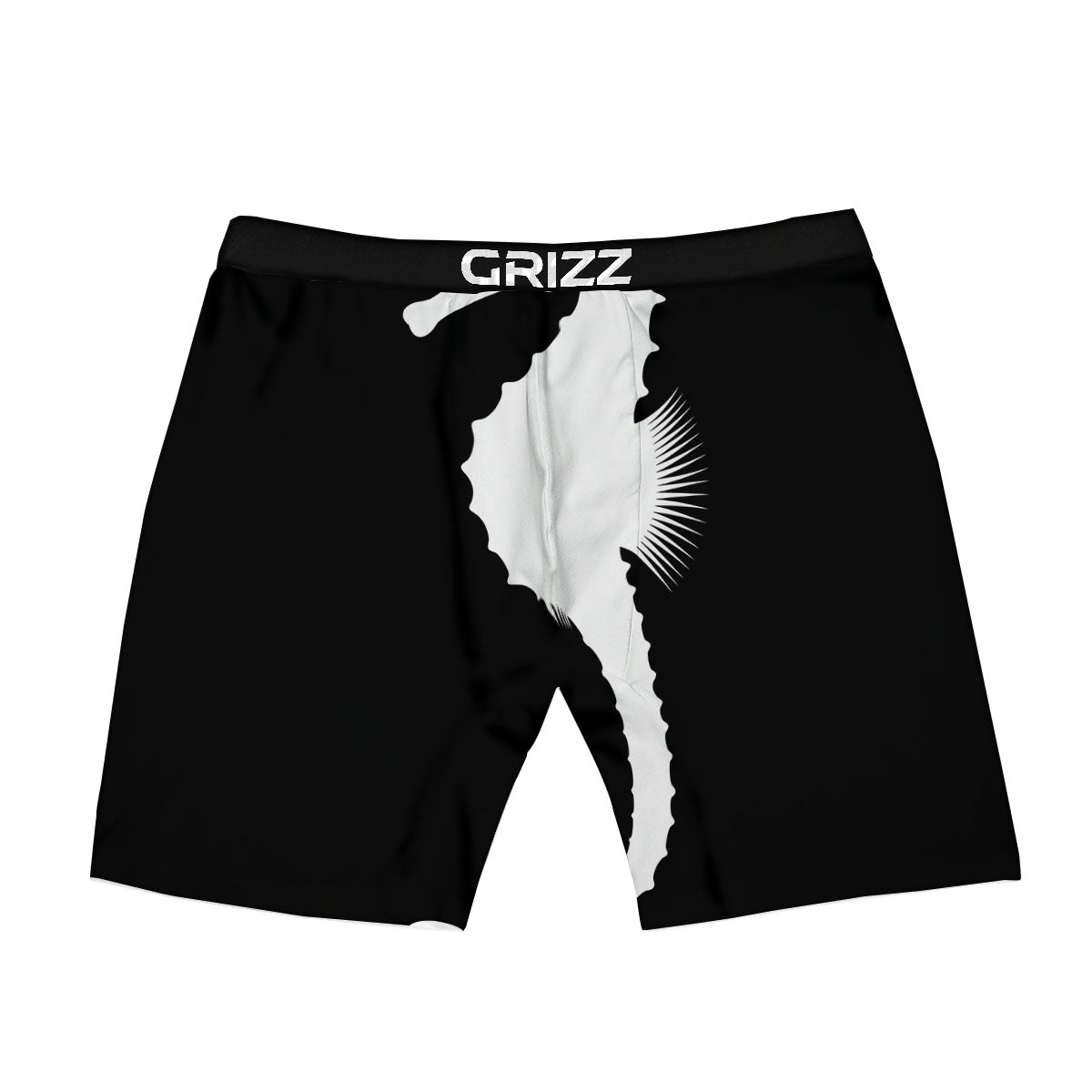 Seahorse White And Black Print Boxer Briefs-grizzshop