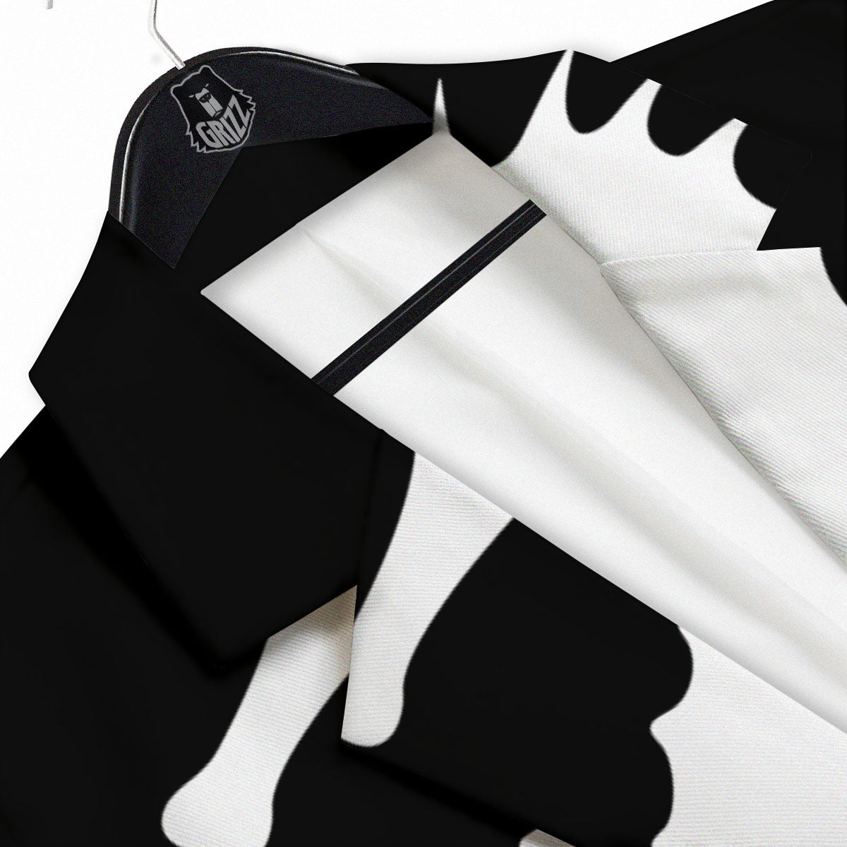 Seahorse White And Black Print Men's Sport Coat-grizzshop