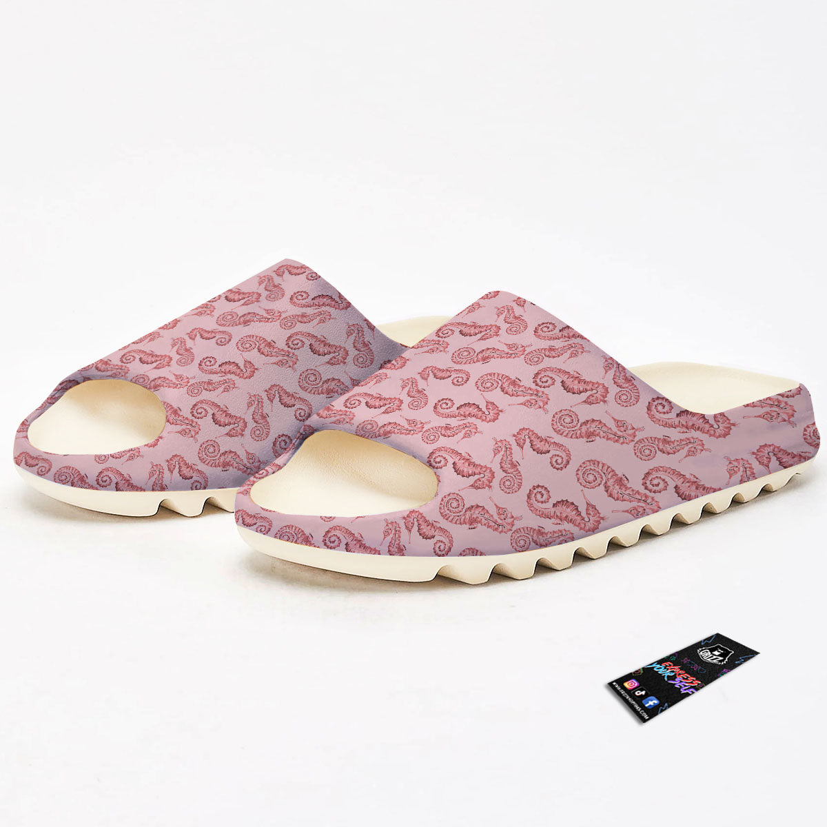 Seahorse Watercolor Print Pattern Sandals-grizzshop