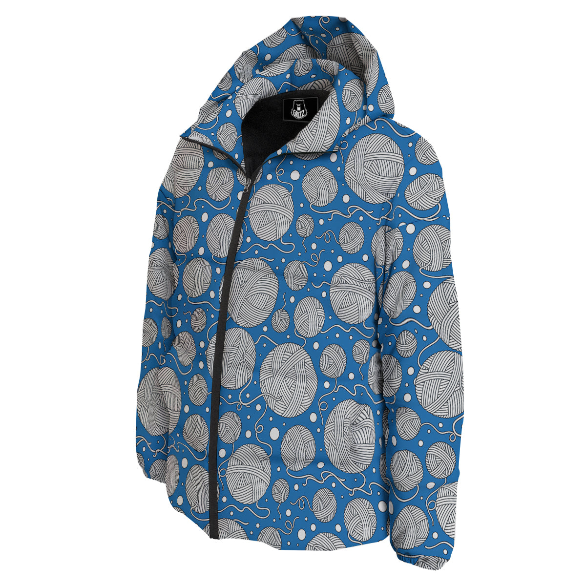 Seamless Yarn Balls Print Pattern Down Jacket-grizzshop