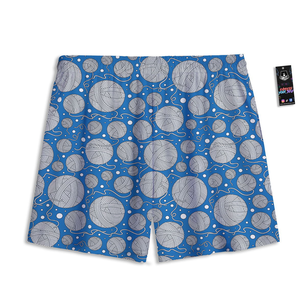 Seamless Yarn Balls Print Pattern Mesh Shorts-grizzshop