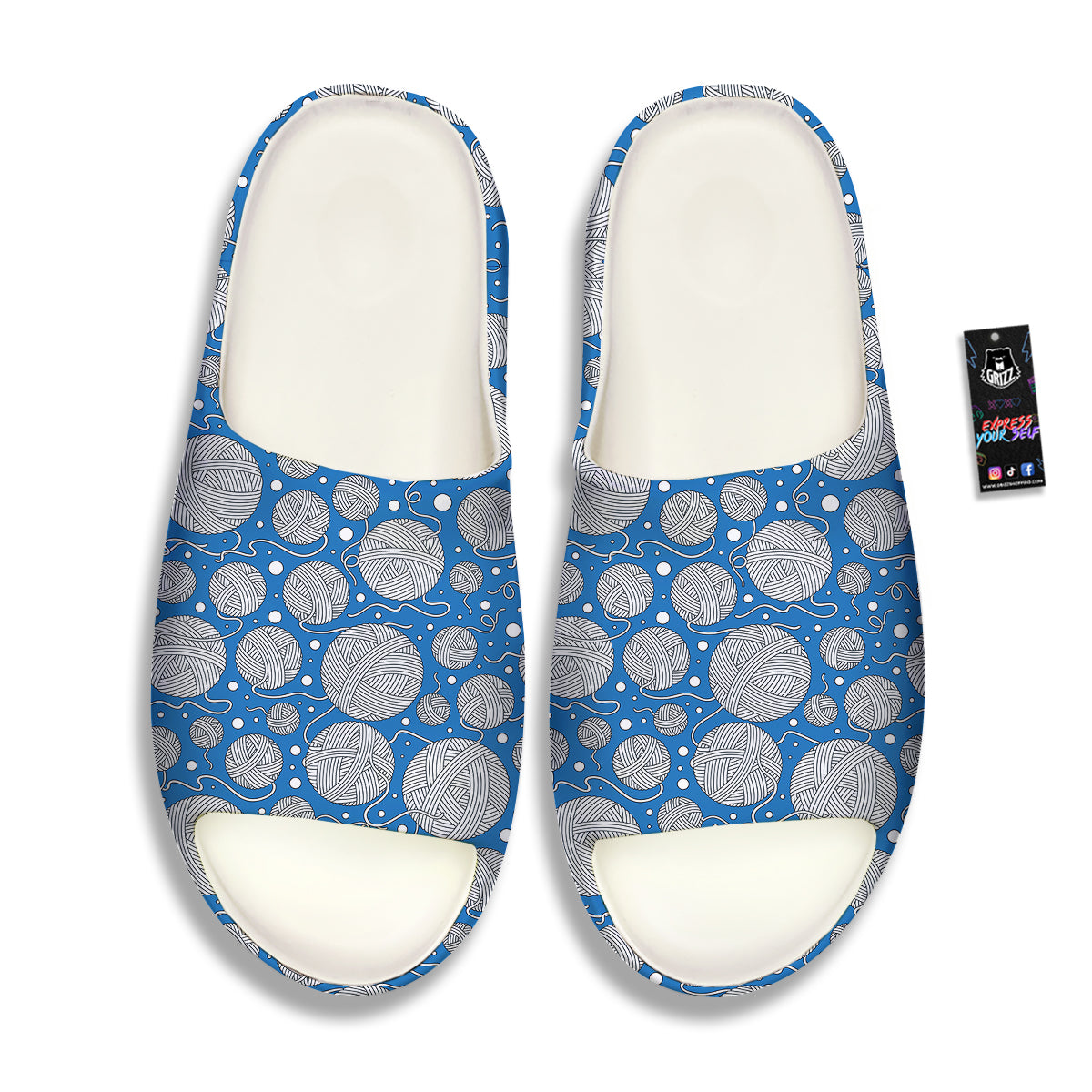 Seamless Yarn Balls Print Pattern Sandals-grizzshop