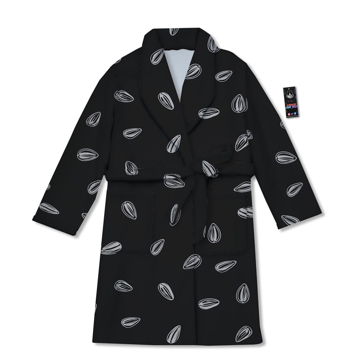 Seeds Sunflower Print Pattern Bathrobe-grizzshop
