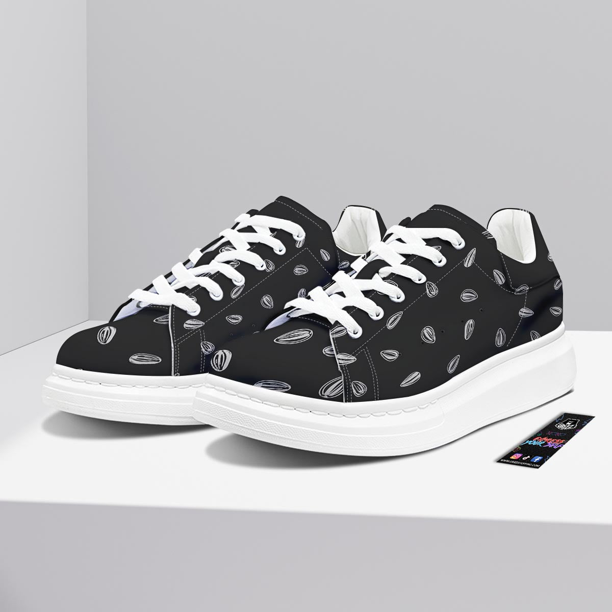 Seeds Sunflower Print Pattern Platform Shoes-grizzshop