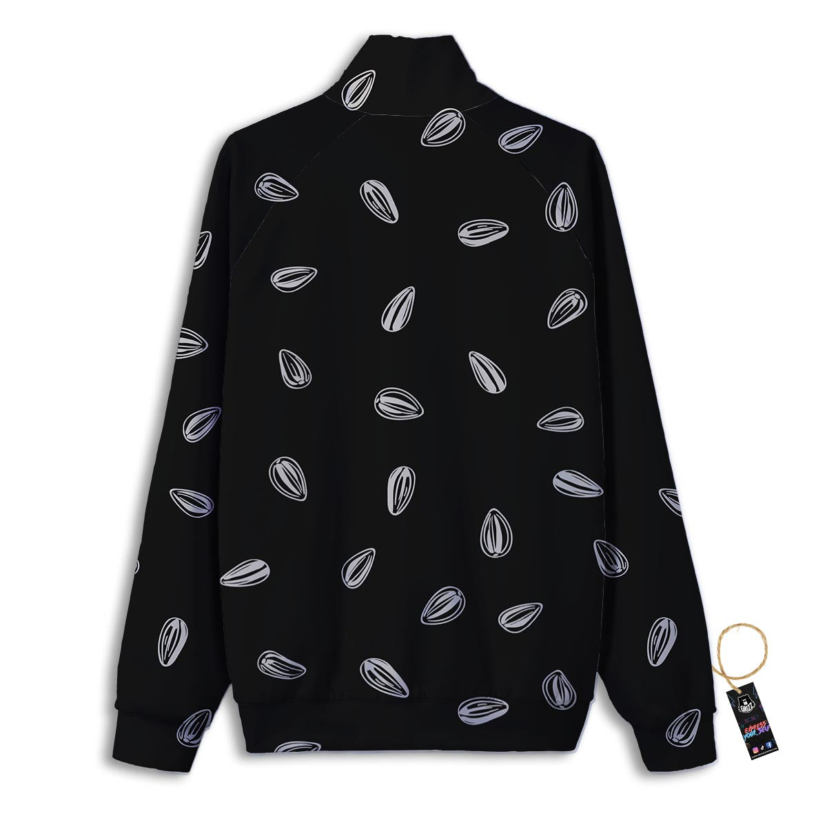 Seeds Sunflower Print Pattern Track Jacket-grizzshop