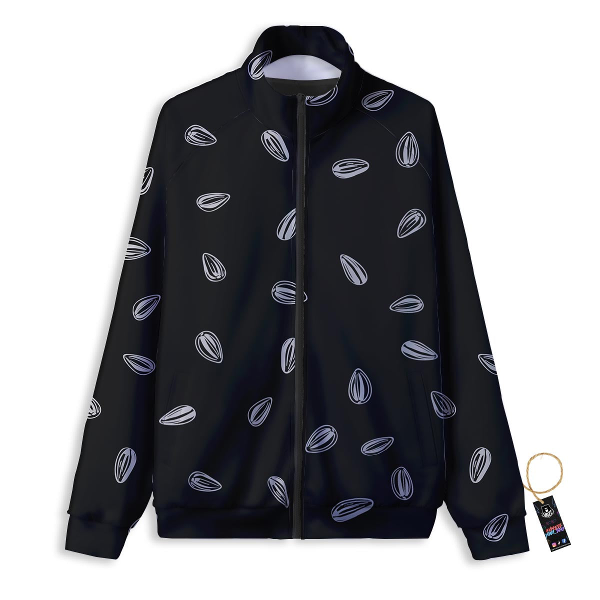 Seeds Sunflower Print Pattern Track Jacket-grizzshop