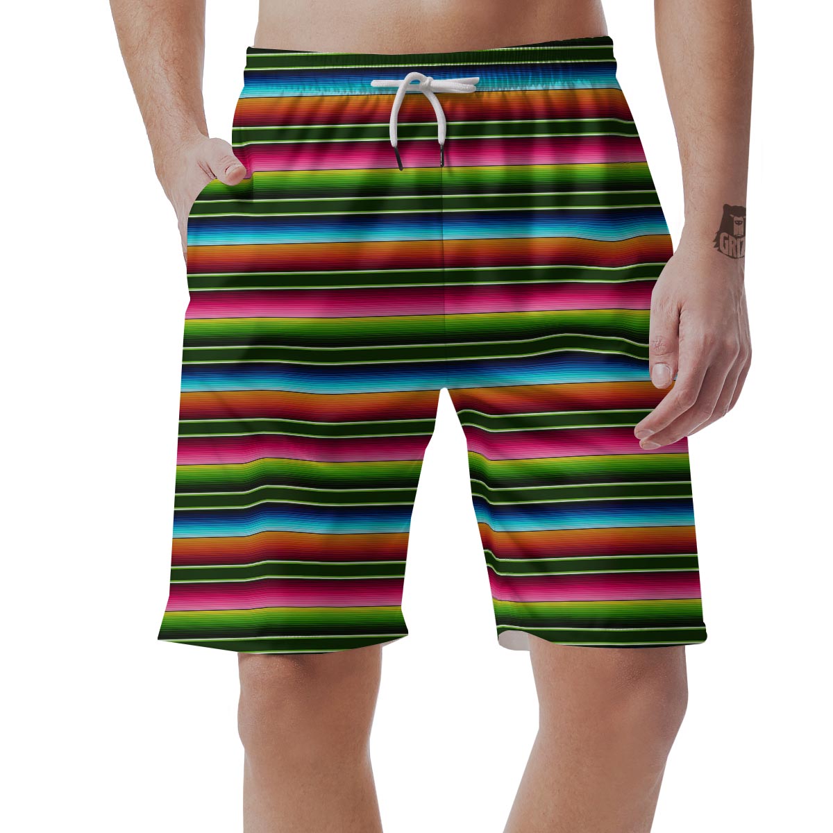 Serape Baja Mexican Men's Shorts-grizzshop