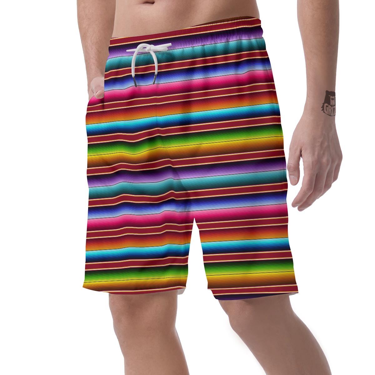 Serape Baja Print Men's Shorts-grizzshop