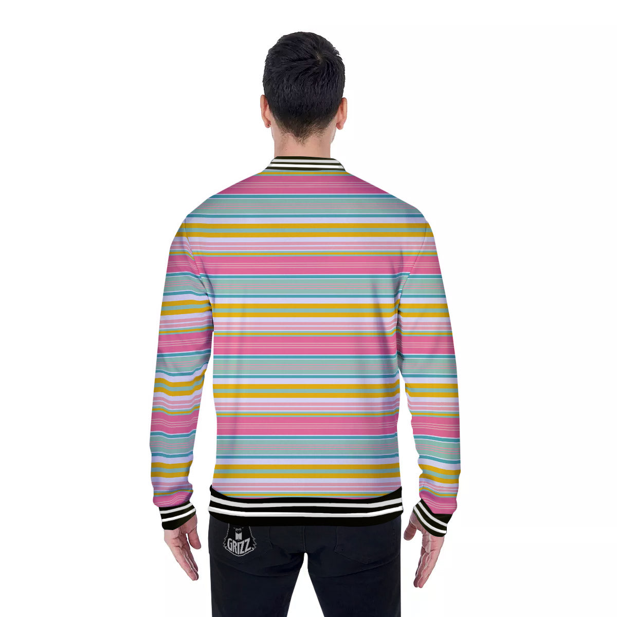 Serape Blanket Colorful Print Pattern Baseball Jacket-grizzshop