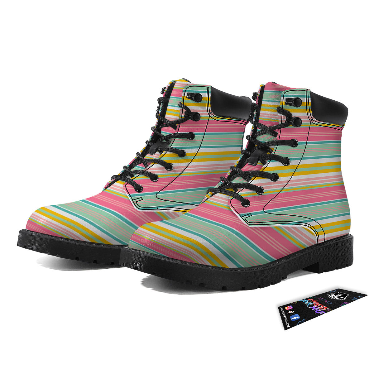 Serape Blanket Colorful Print Pattern Boots-grizzshop