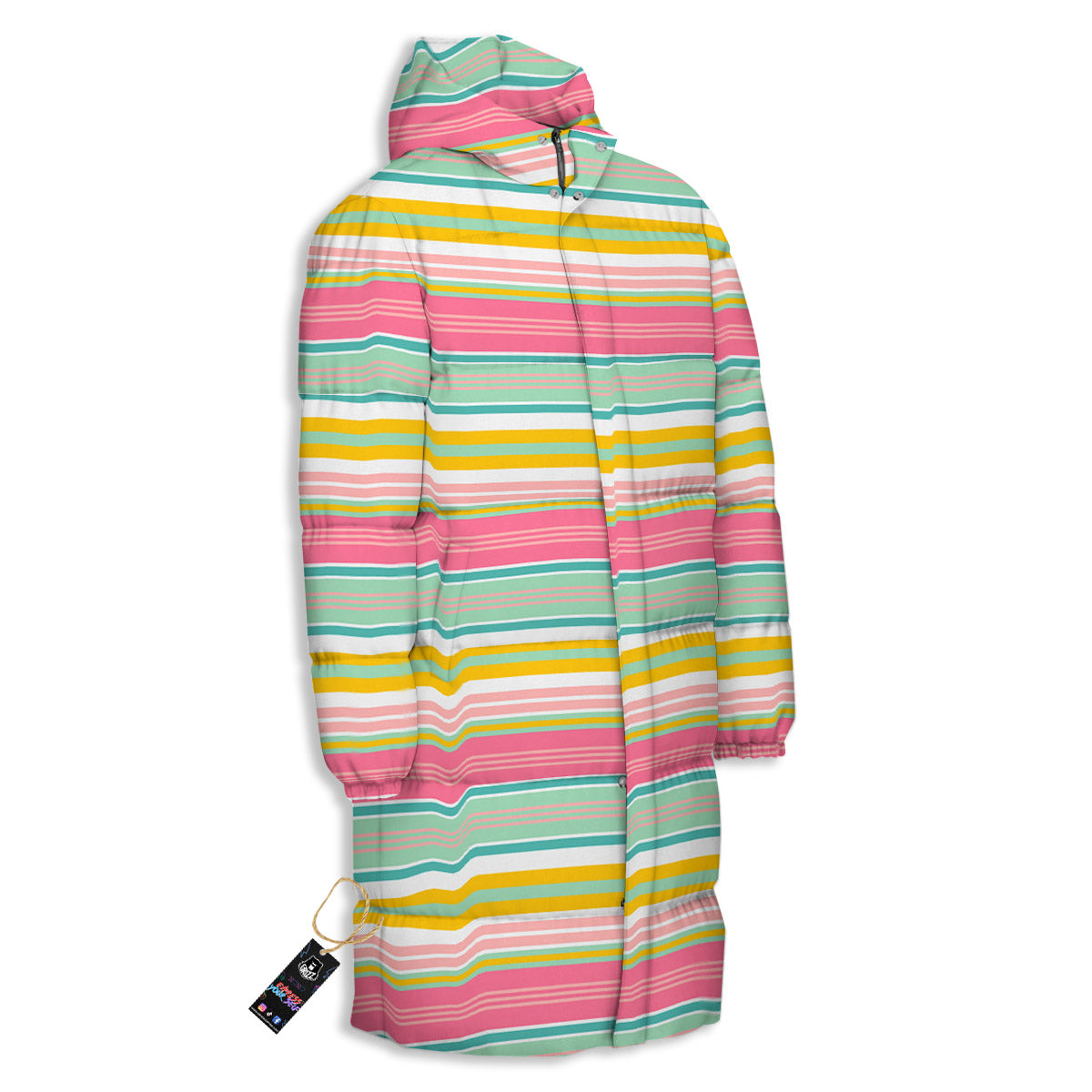 Serape Blanket Colorful Print Pattern Long Down Jacket-grizzshop
