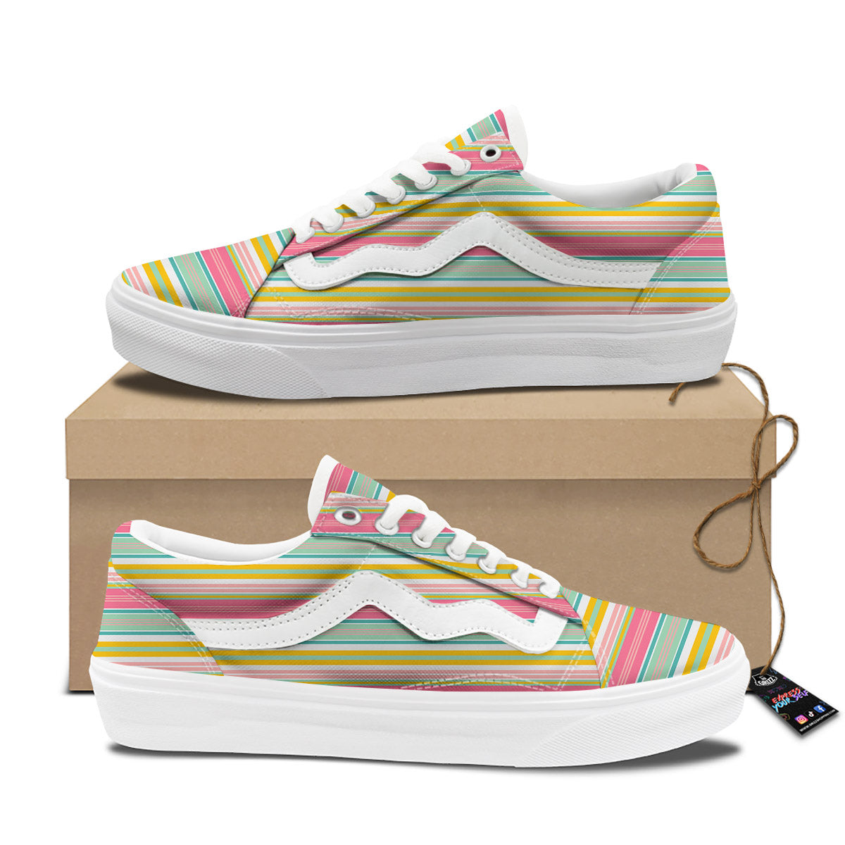 Serape Blanket Colorful Print Pattern Skate Shoes-grizzshop