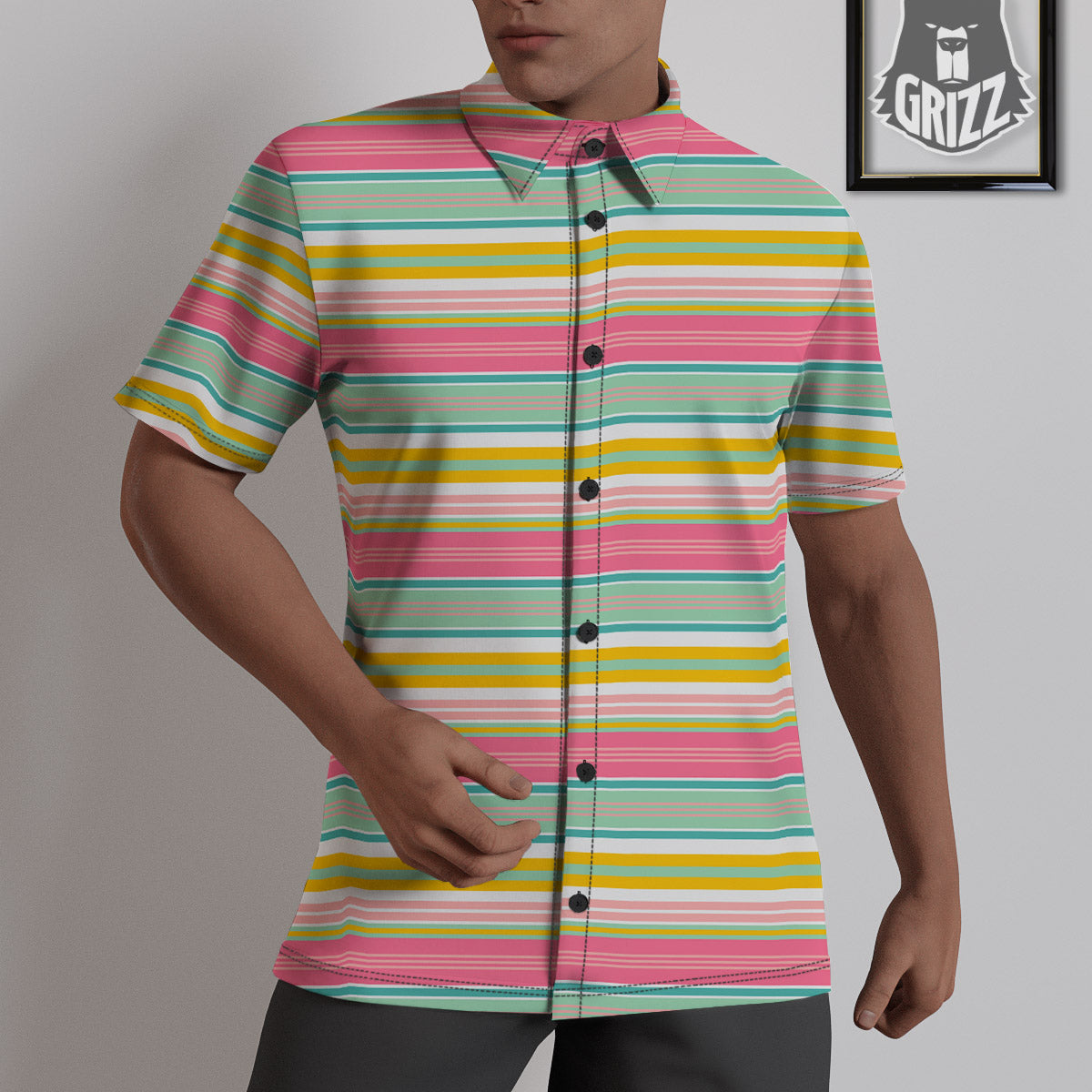 Serape Blanket Colorful Print Pattern Untucked Shirts-grizzshop
