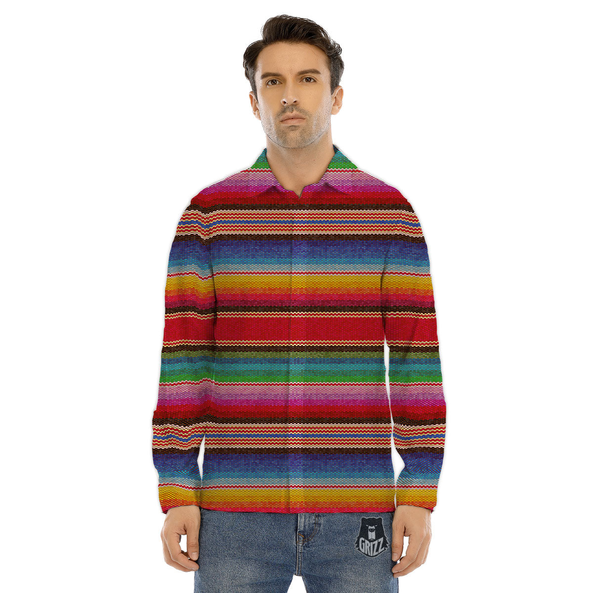 Serape Blanket Ethnic Print Pattern Men's Dress Shirts-grizzshop