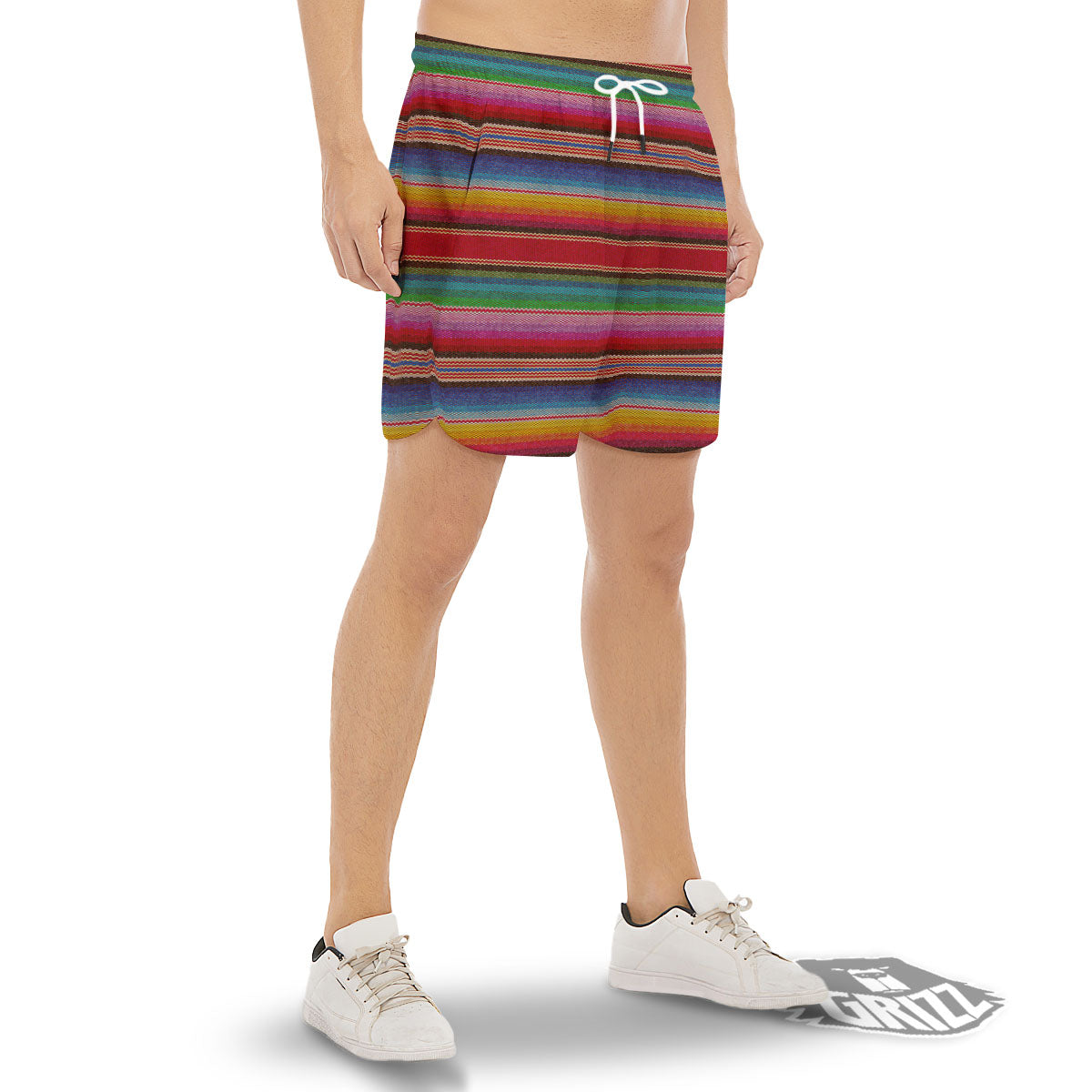 Serape Blanket Ethnic Print Pattern Men's Gym Shorts-grizzshop