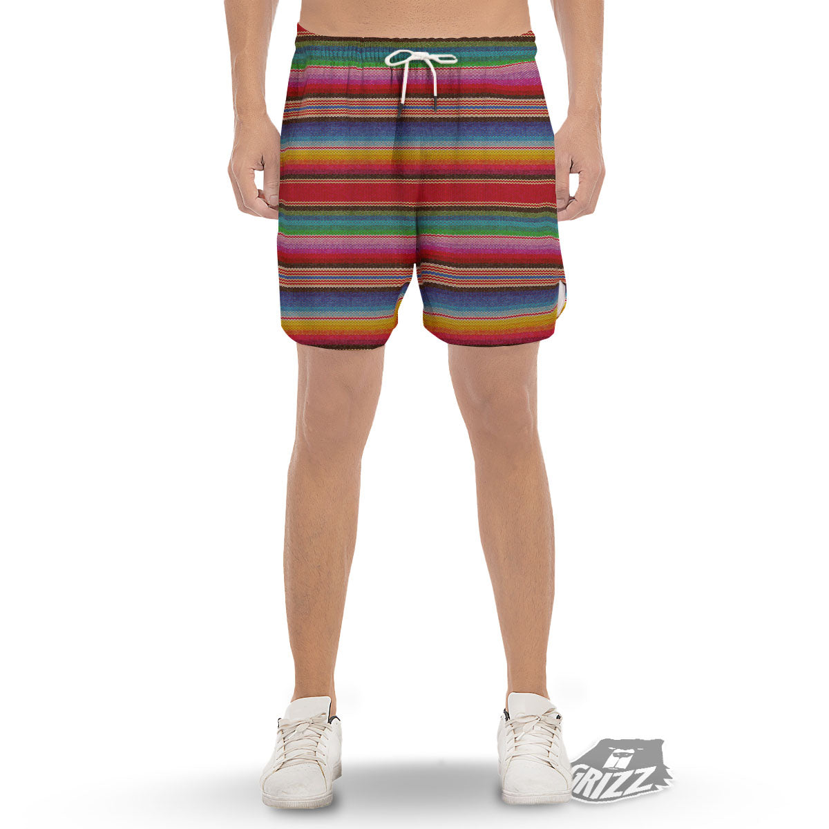 Serape Blanket Ethnic Print Pattern Men's Gym Shorts-grizzshop