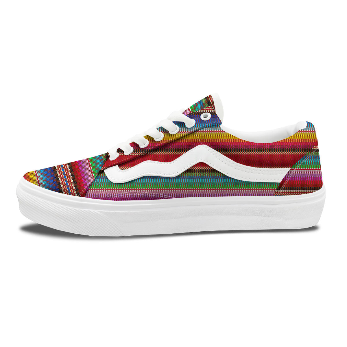 Serape Blanket Ethnic Print Pattern Skate Shoes-grizzshop