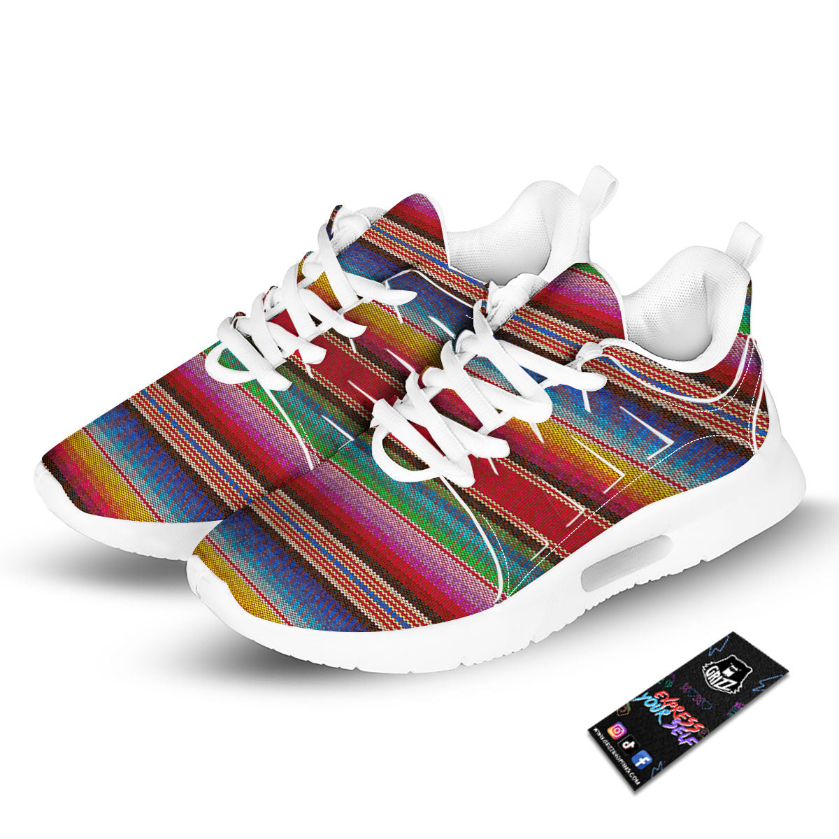 Serape Blanket Ethnic Print Pattern Tennis Shoes-grizzshop