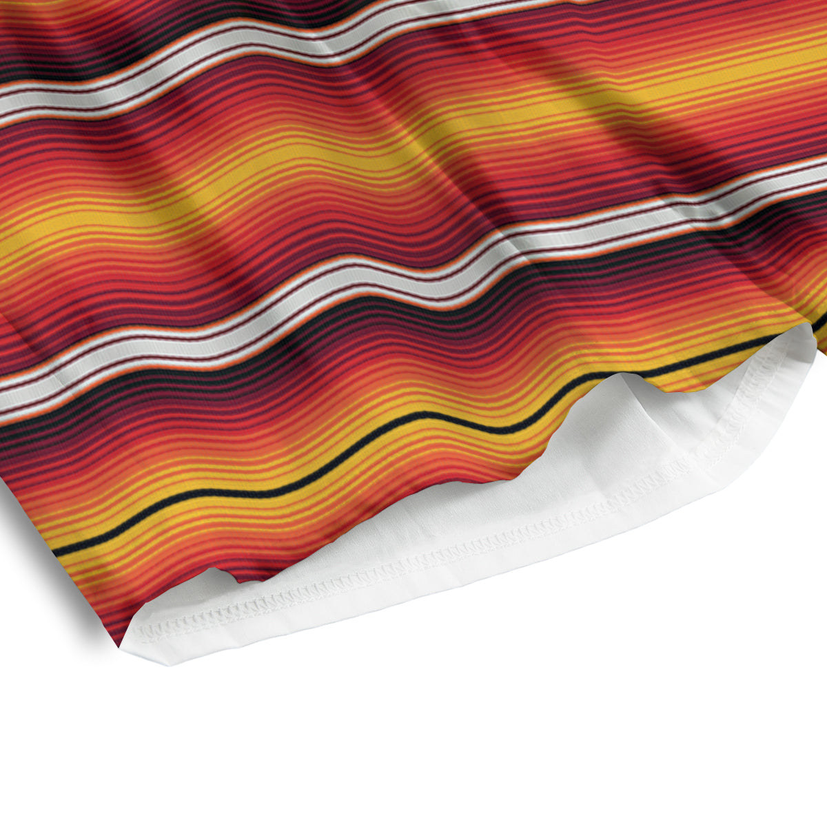 Serape Ethnic Boho Stripes Mexican Black Orange Print Men's Athletic Shorts