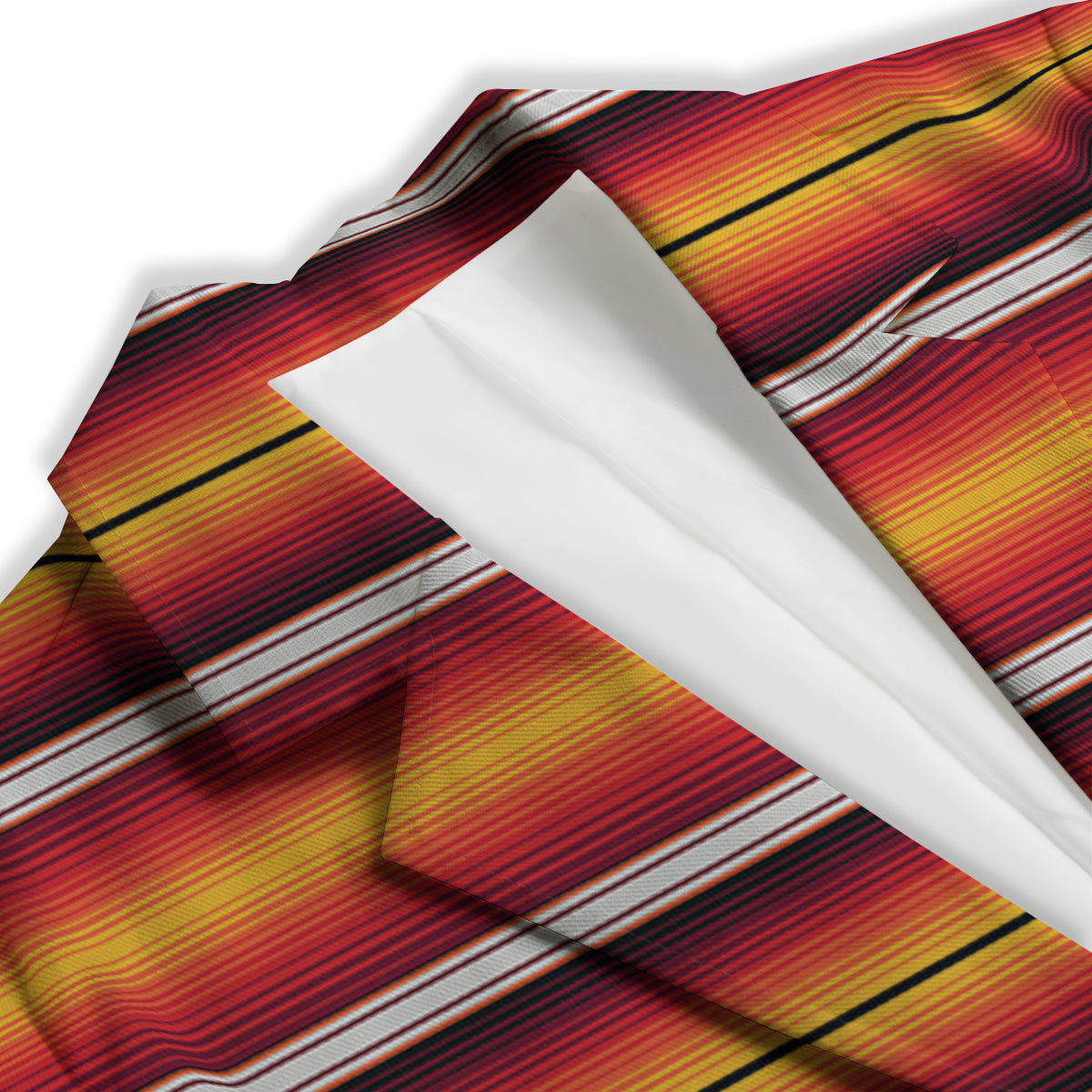 Serape Ethnic Boho Stripes Mexican Black Orange Print Women's Blazer-grizzshop