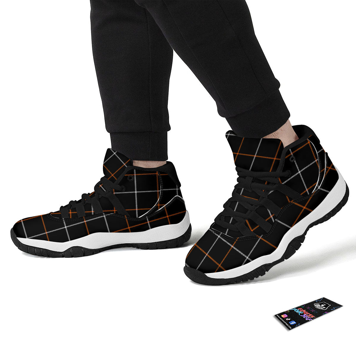 Serape Ethnic Boho Stripes Mexican Orange Print Black Bball Shoes-grizzshop