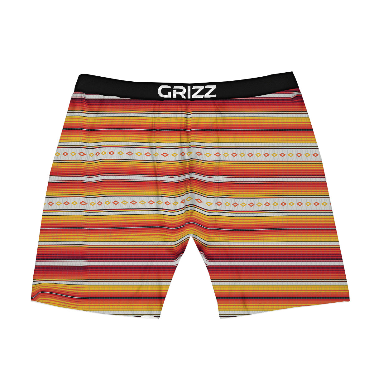 Serape Ethnic Boho Stripes Mexican Orange Print Boxer Briefs-grizzshop
