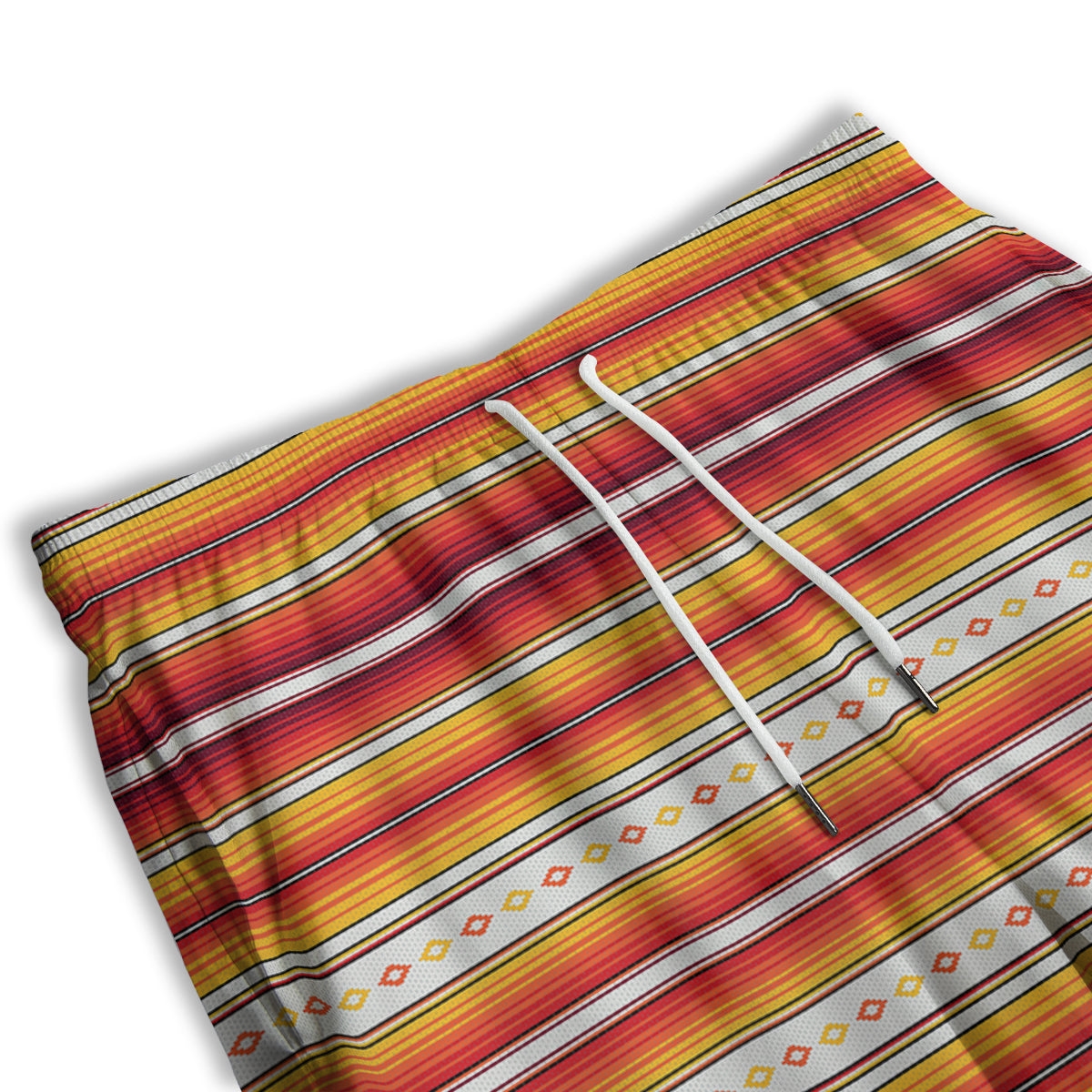 Serape Ethnic Boho Stripes Mexican Orange Print Men's Athletic Shorts