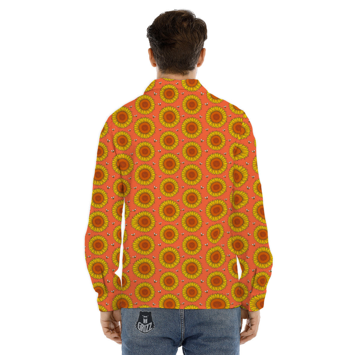 Serape Ethnic Boho Stripes Mexican Orange Print Men's Dress Shirts-grizzshop