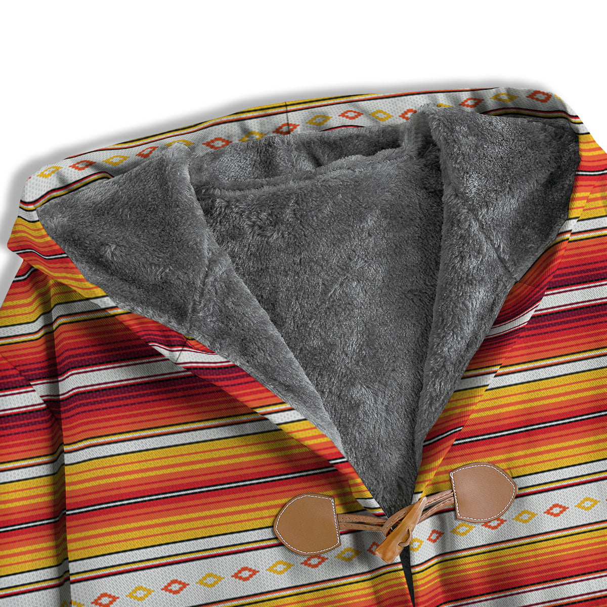 Serape Ethnic Boho Stripes Mexican Orange Print Men's Windbreaker Jacket-grizzshop