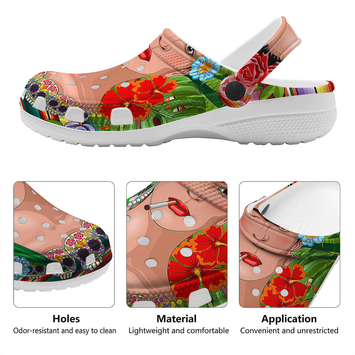 Serape Frida Kahlo Print Clog-grizzshop