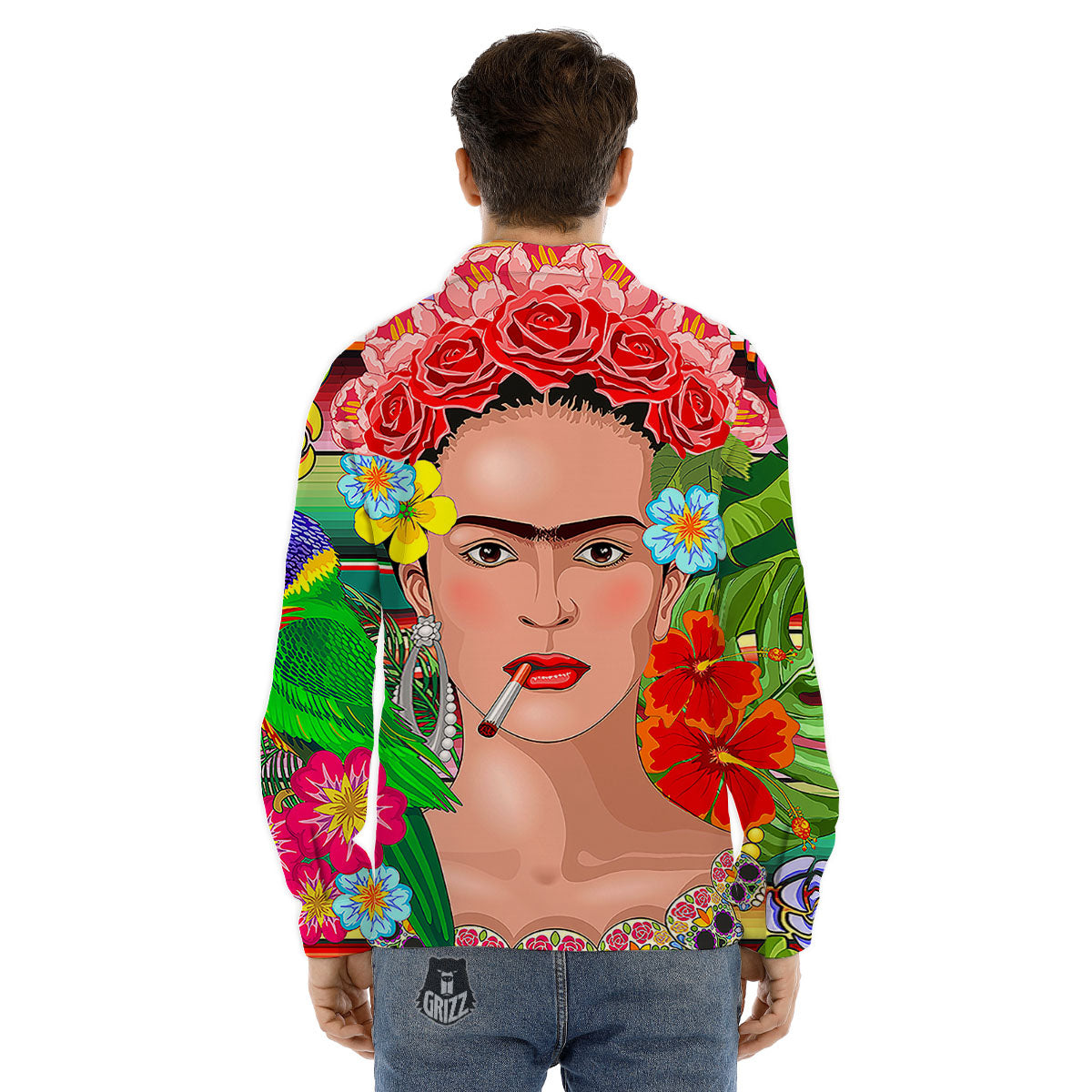 Serape Frida Kahlo Print Men's Dress Shirts-grizzshop