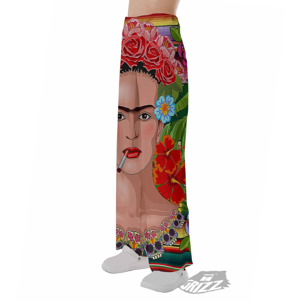 Serape Frida Kahlo Print Pajama Pants-grizzshop