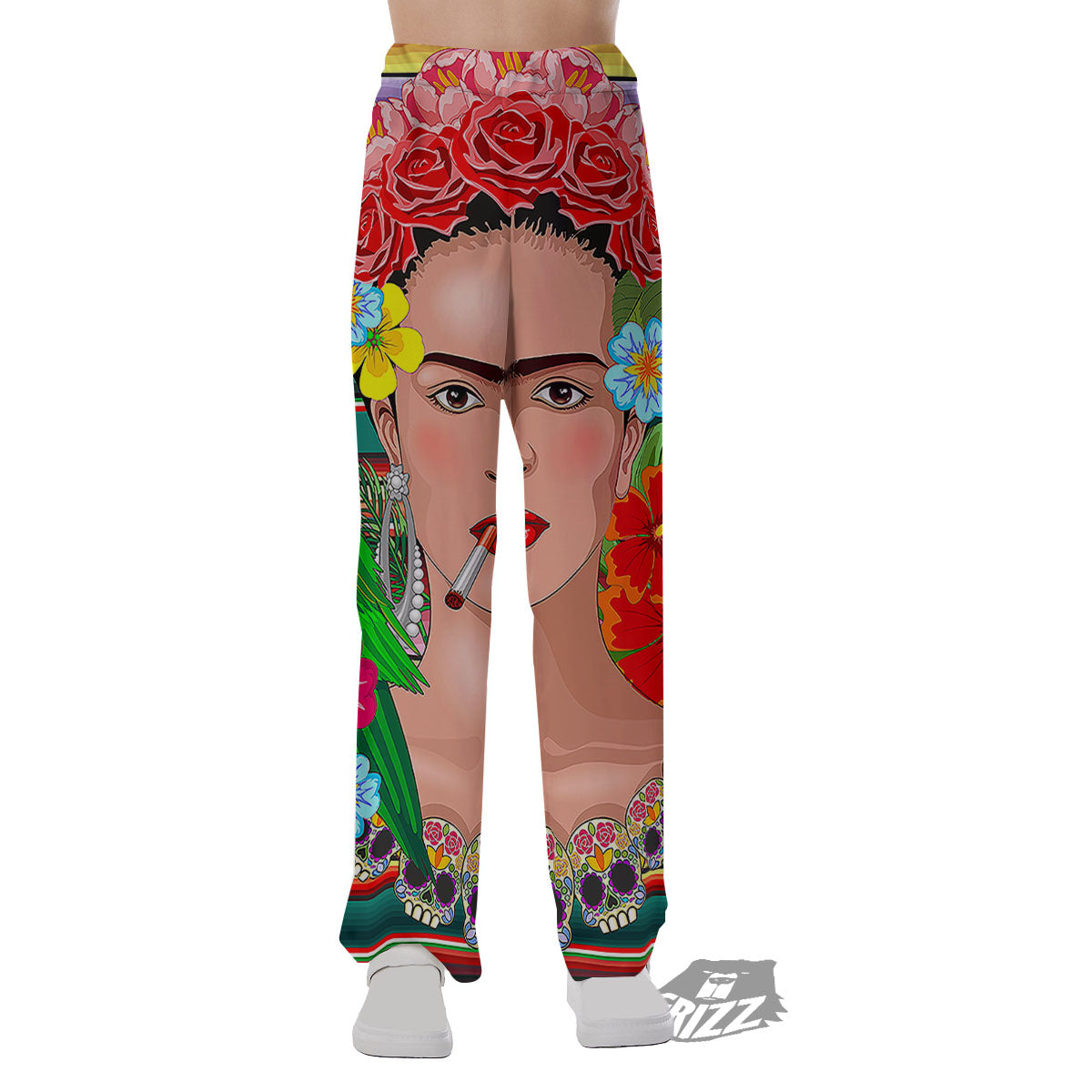 Serape Frida Kahlo Print Pajama Pants-grizzshop
