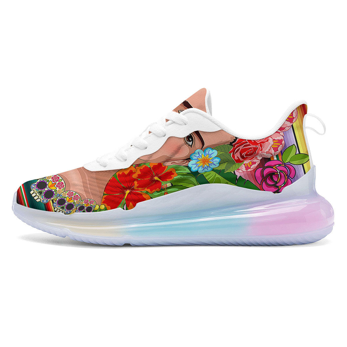 Serape Frida Kahlo Print Running Sneakers-grizzshop