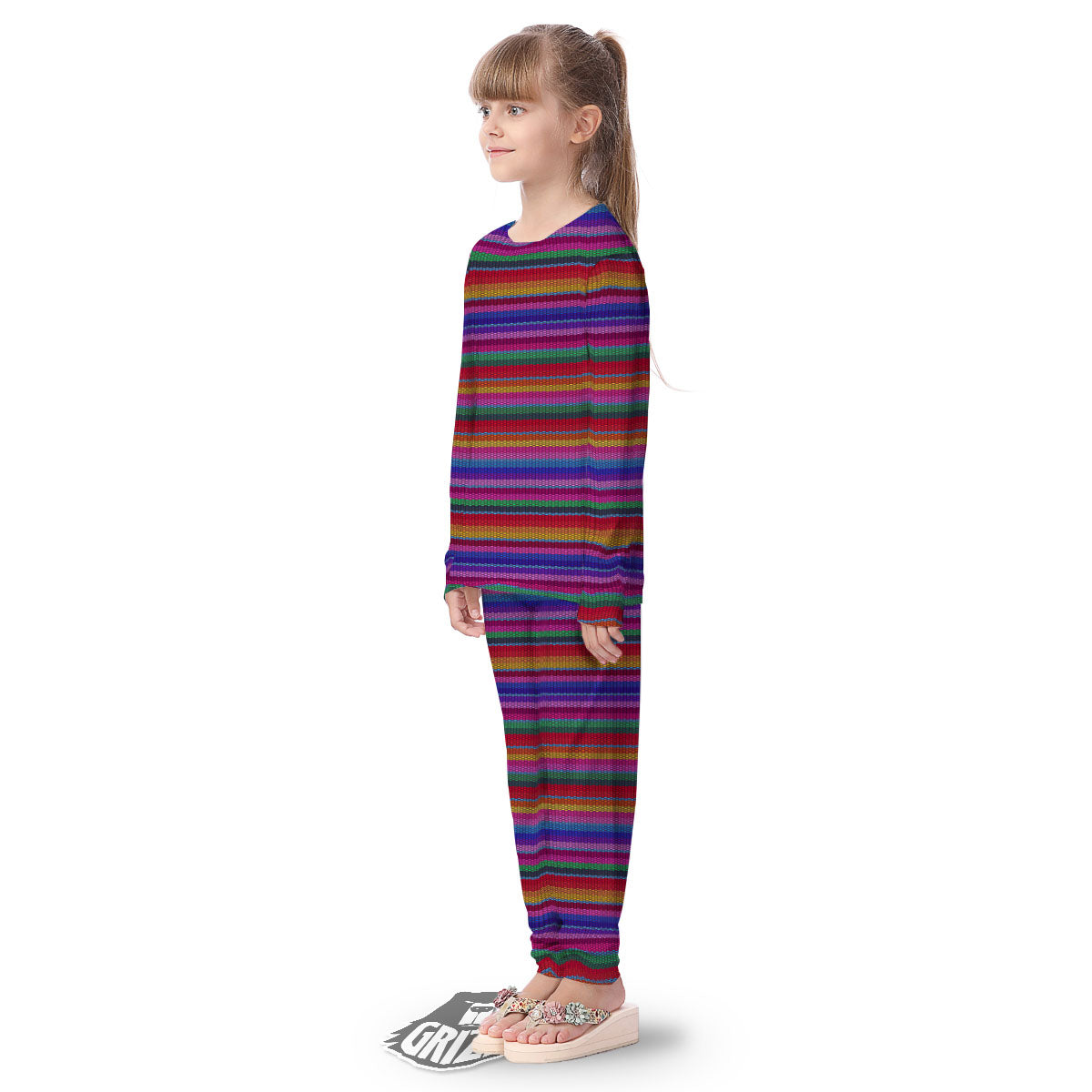Serape Mexican Colorful Print Pattern Kid's Pajamas-grizzshop