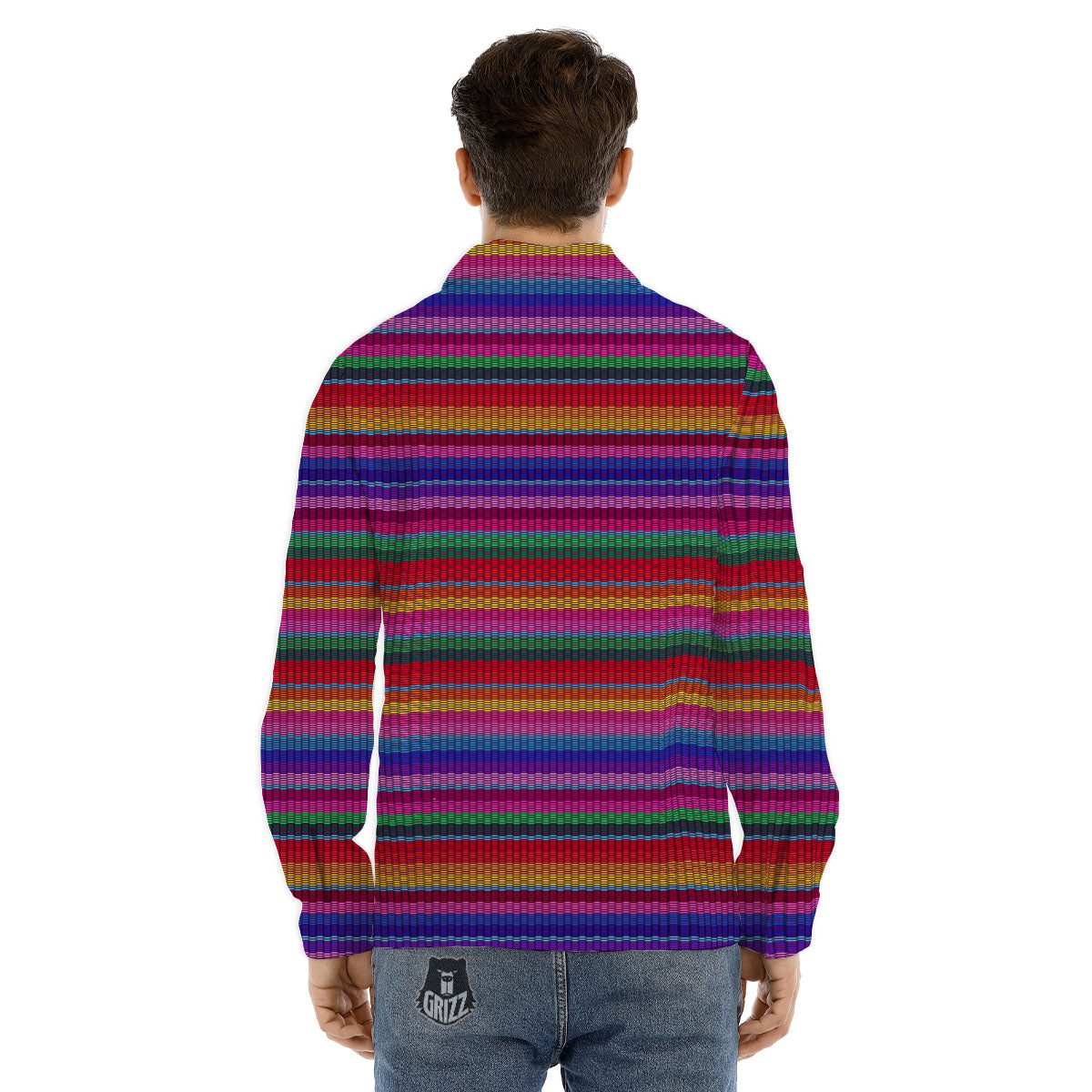 Serape Mexican Colorful Print Pattern Men's Dress Shirts-grizzshop